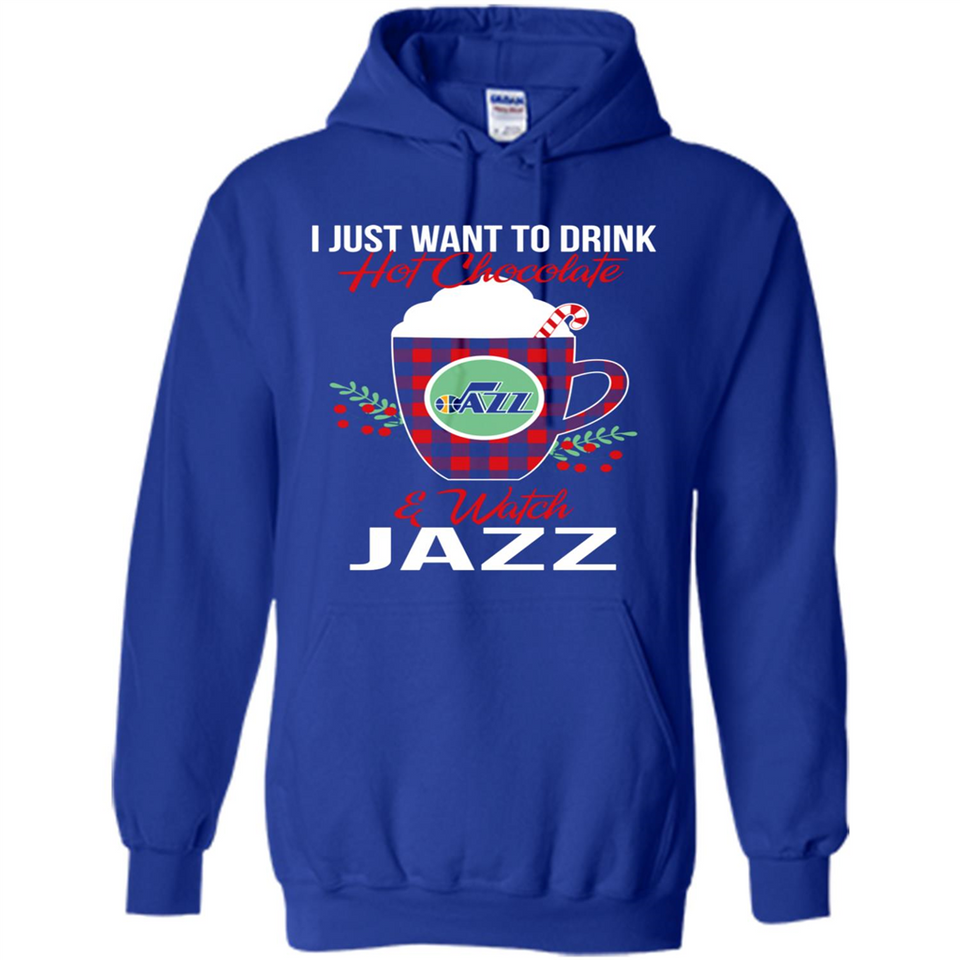 I Just Want To Drink Hot Chocolate & Watch Utah Jazz Ugly Christmas Sweater PINGPONG