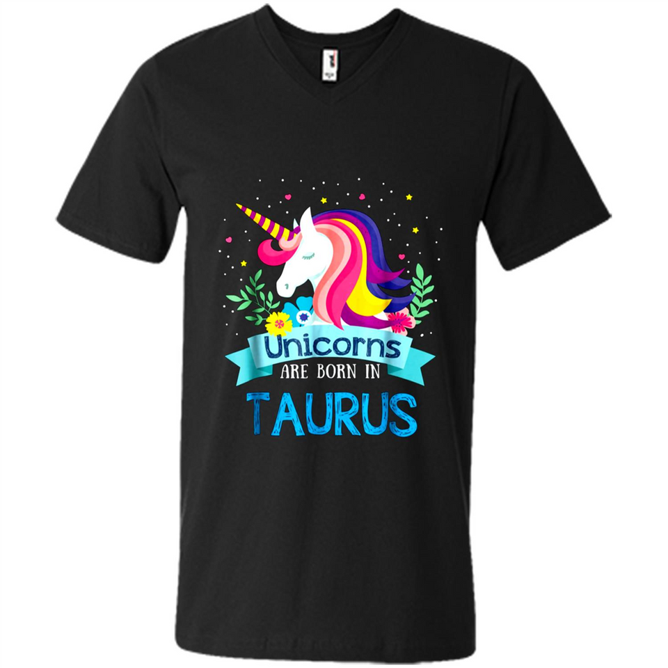 Unicorns are born in Taurus Birthday Rainbow Gift Ladies Custom