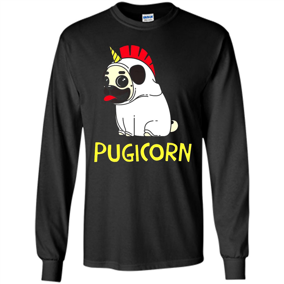 Pugicorn Pug Unicorn Funny Shirt PINGPONG - Long Sleeve T-Shirt