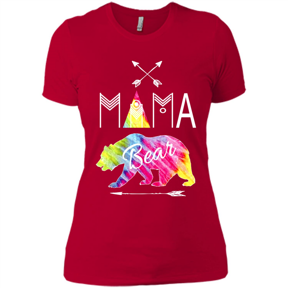 Mama Bear Shirt Tie Dye Family Vacation & Camping Tee - Ladies' Boyfriend T-Shirt