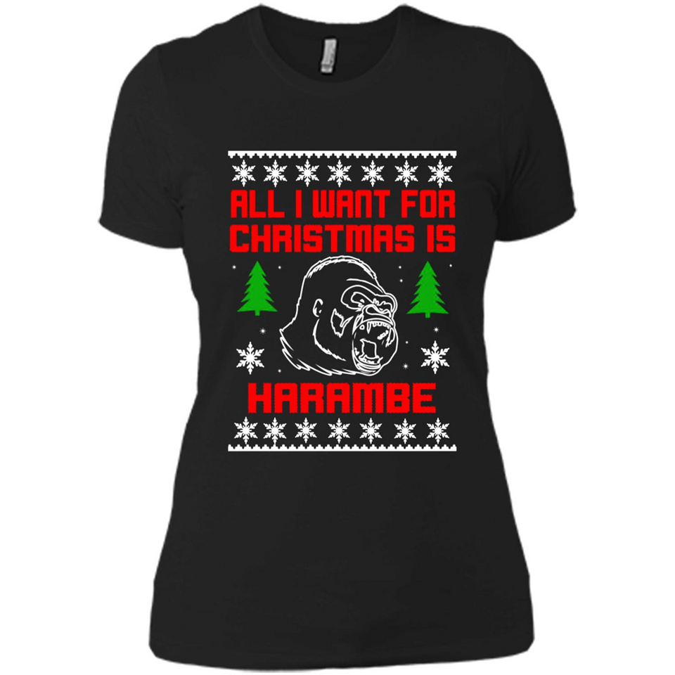 All I Want For Christmas Is HarambeT Rex Attack Reindeer ugly sweater PINGPONG