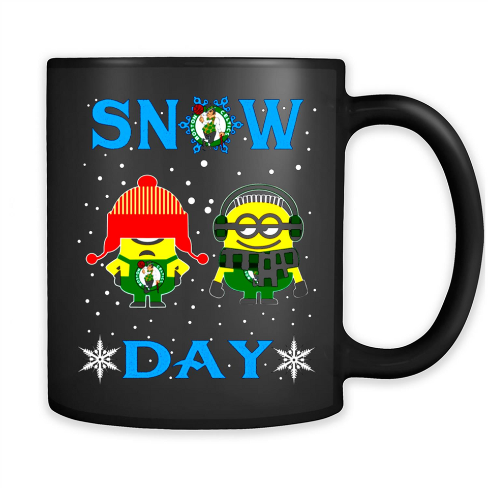 Snow Day Shirt For Boston Celtics Vs Minion Fans pingpong