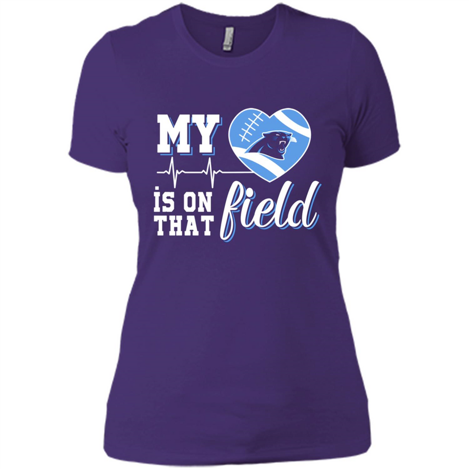 Carolina Panthers Football My Heart is on that Field - Ladies' Boyfriend T-Shirt