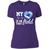 Carolina Panthers Football My Heart is on that Field - Ladies' Boyfriend T-Shirt