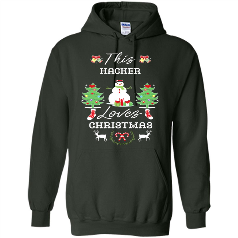 This Hacker Loves Christmas Tree Shirt with Snowman