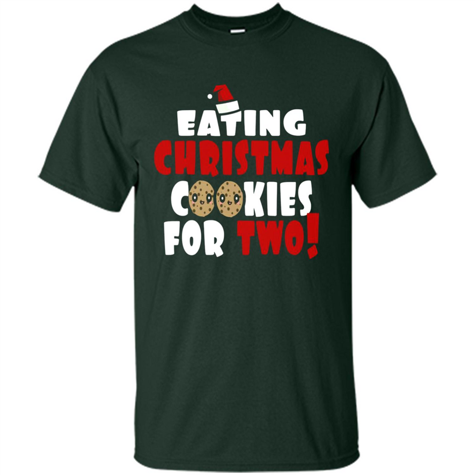 Womens Funny Eating Christmas Cookies For Two Pregnancy - Shirt