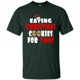 Womens Funny Eating Christmas Cookies For Two Pregnancy - Shirt