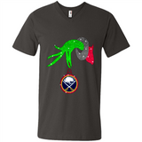 GRINCH HAND HOLDING BUFFALO SABRES GLITTER CHRISTMAS PINGPONG