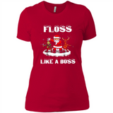 Floss Like A Boss Santa Flossing Dance Funny - Ladies' Boyfriend T-Shirt