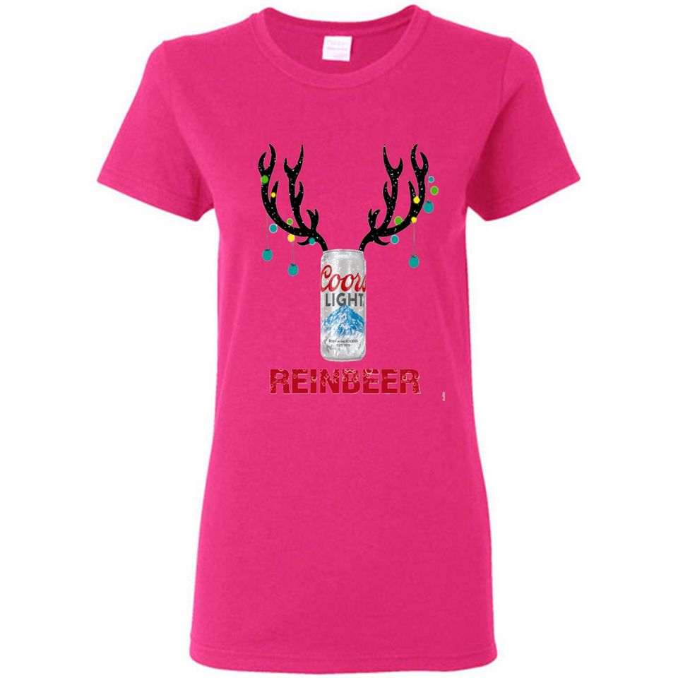 Coors Light Reinbeer Funny Beer Reindeer Christmas Sweatshirt - Ladies Short-Sleeve
