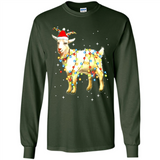 Christmas Lights Goat Wearing Santa Hat Funny Xmas - Long Sleeve T-Shirt