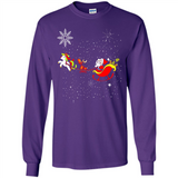 Christmas Unicorn Rudolph and Santa - Long Sleeve T-Shirt