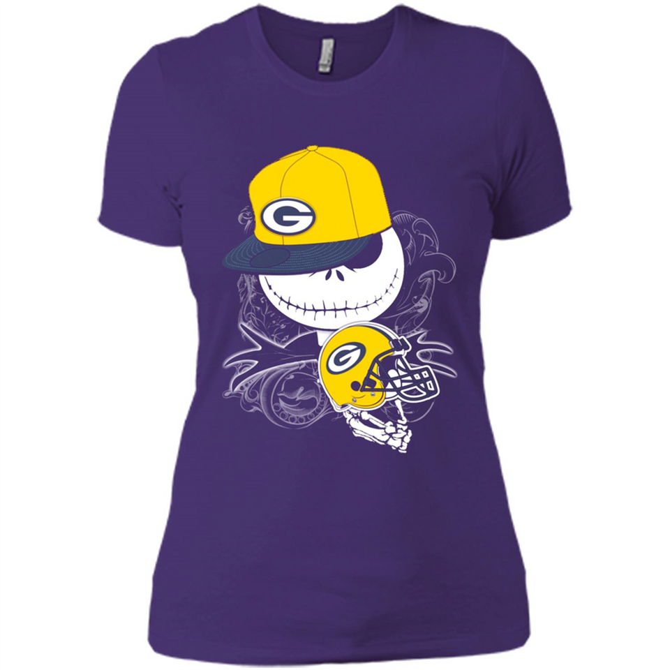 Jack Skellington The Nightmare Before Christmas-Packers Football - Ladies' Boyfriend T-Shirt