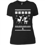 Rudolph and Clarice Ugly Christmas Sweater - Ladies' Boyfriend T-Shirt