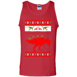 Dinosaur and Santa Clause Ugly Christmas Sweater - Tank Top