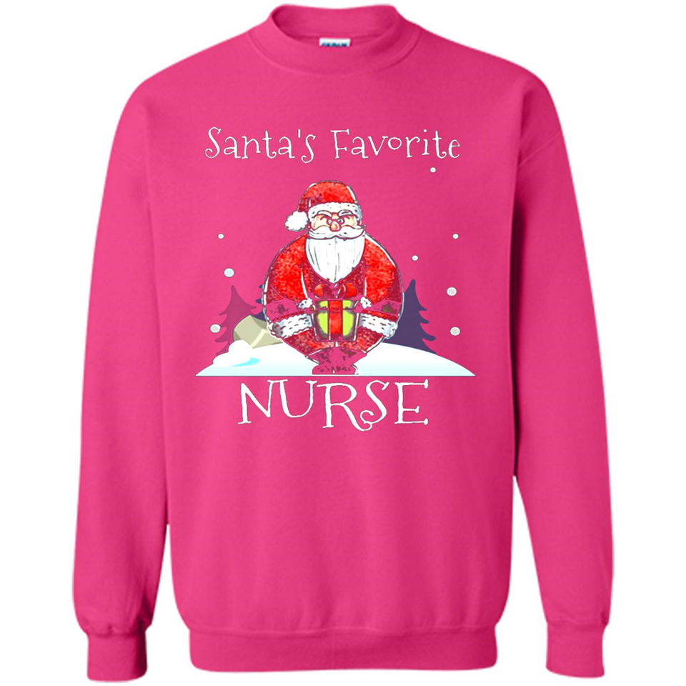 Funny Christmas Nurse Shirt, Santa_s Favorite Nurse - Sweatshirt
