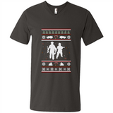 Christmas Ugly Sweater Firefighter Ugly Christmas Sweater - Men's V-Neck