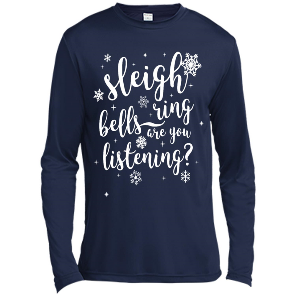 Sleigh Bells Ring Are You Listening Christmas Carol - Canvas Long Sleeve T-Shirt