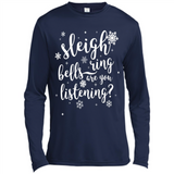 Sleigh Bells Ring Are You Listening Christmas Carol - Canvas Long Sleeve T-Shirt