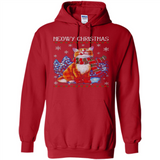 Christmas Ugly Sweater Cat With Christmas Meowy Chritstmas - Hoodie