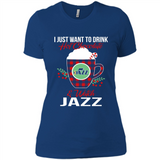 I Just Want To Drink Hot Chocolate & Watch Utah Jazz Ugly Christmas Sweater PINGPONG