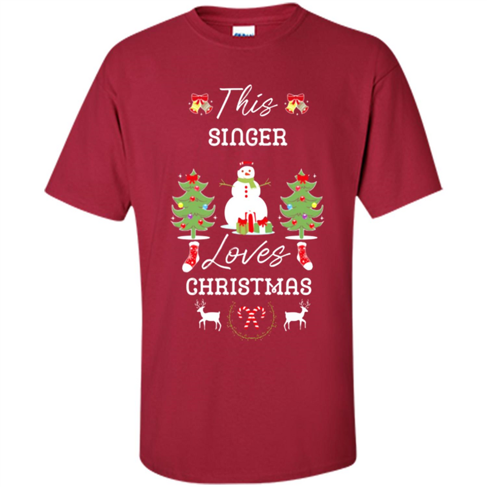 This Singer Loves Christmas Tree Shirt with Snowman