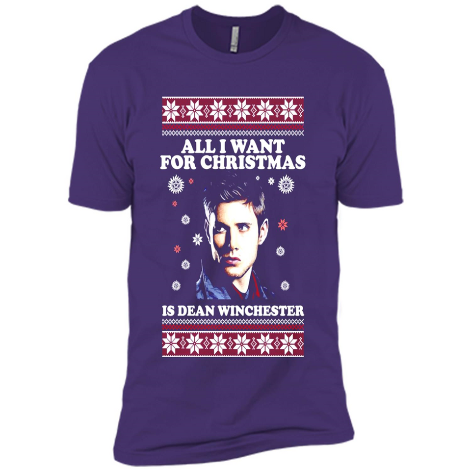 All I want for Christmas is Dean Winchester sweater - Premium Short Sleeve T-Shirt