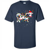 Christmas Lights Cow Wearing Santa Hat Funny Xmas Sweatshirt - Shirt