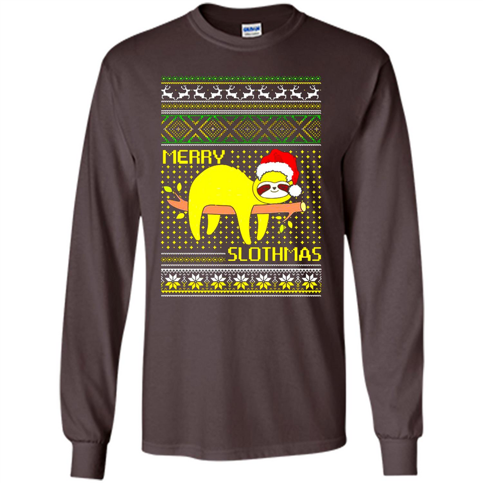 Merry Slothmas Sloth Christmas Sweater PINGPONG - Long Sleeve T-Shirt