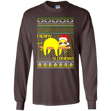 Merry Slothmas Sloth Christmas Sweater PINGPONG - Long Sleeve T-Shirt