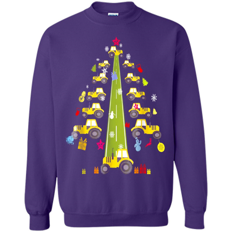 Tractor Car Christmas Tree T-shirt For Drivers