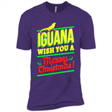 Iguana Wish You A Merry Christmas Animal - Premium Short Sleeve T-Shirt
