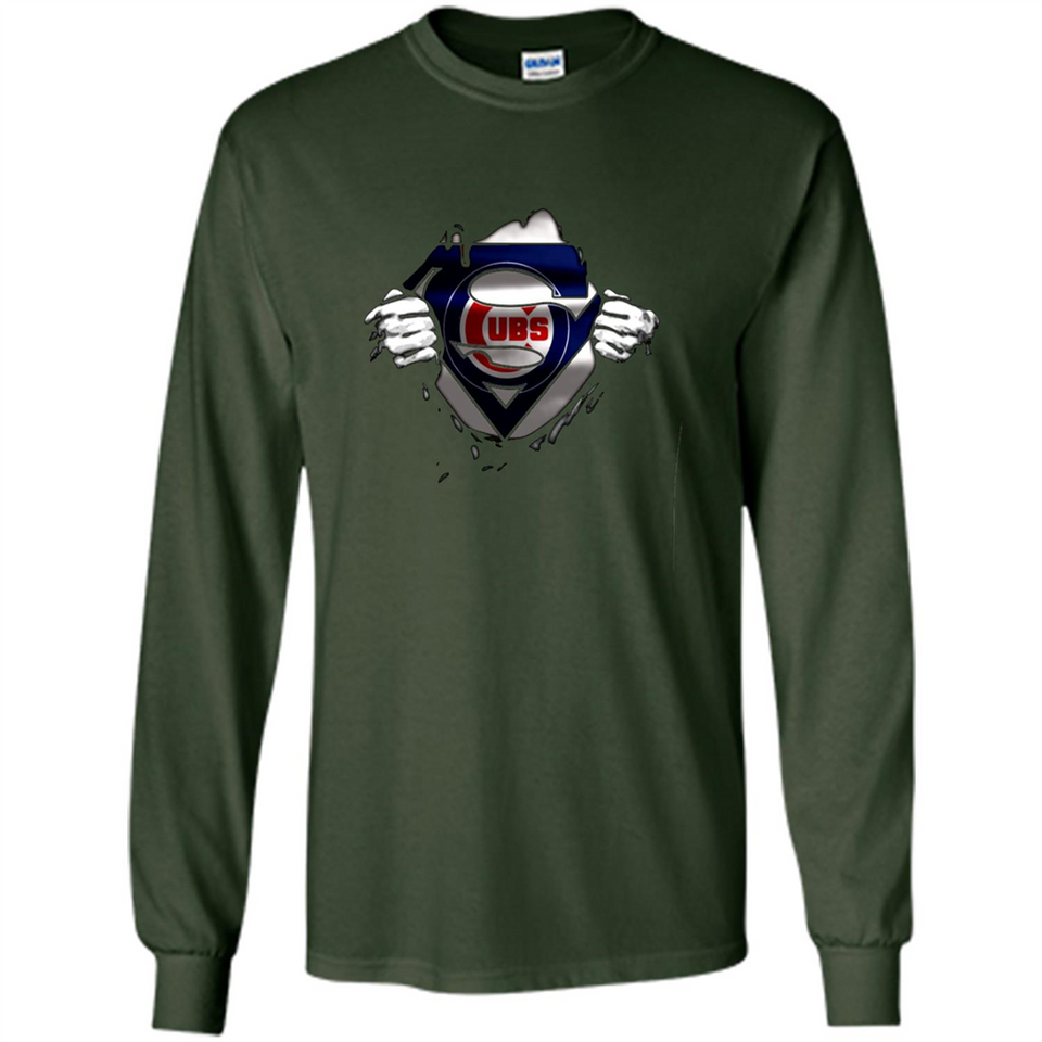 Chicago Cubs And Superman Fans - Long Sleeve T-Shirt