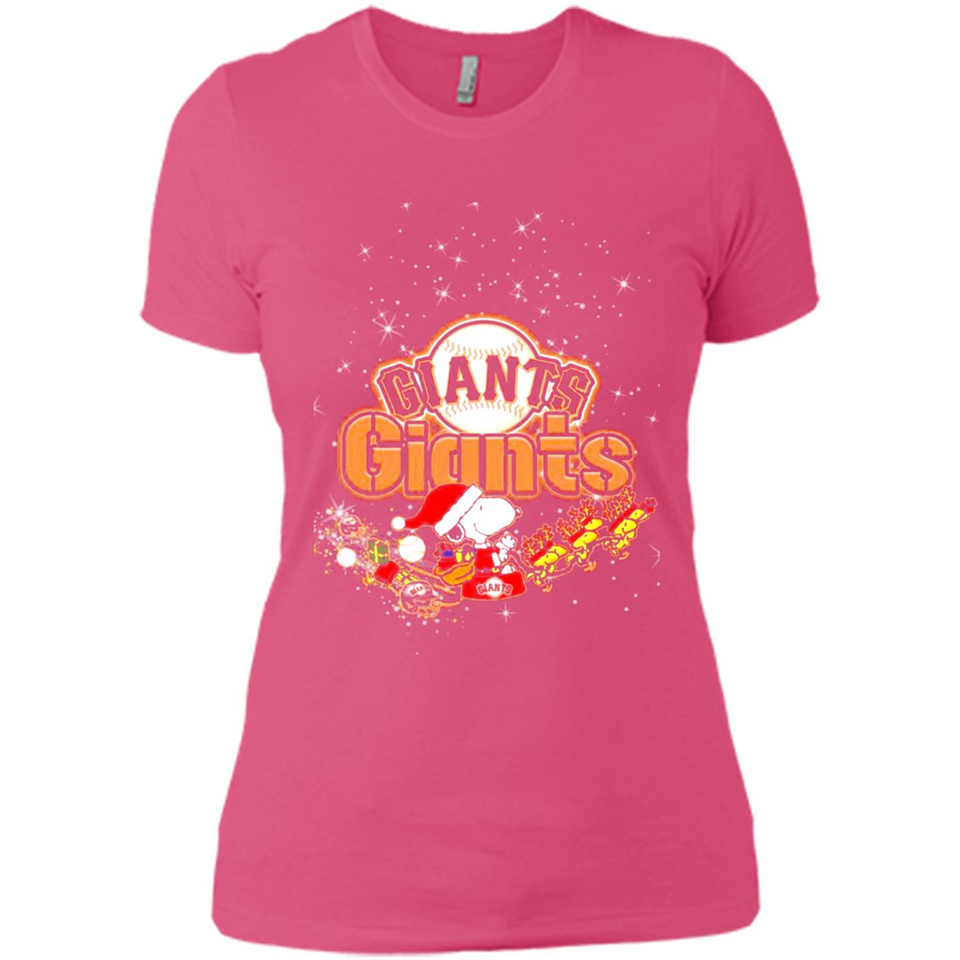 Snoopy Christmas San Francisco Giants - Ladies' Boyfriend T-Shirt