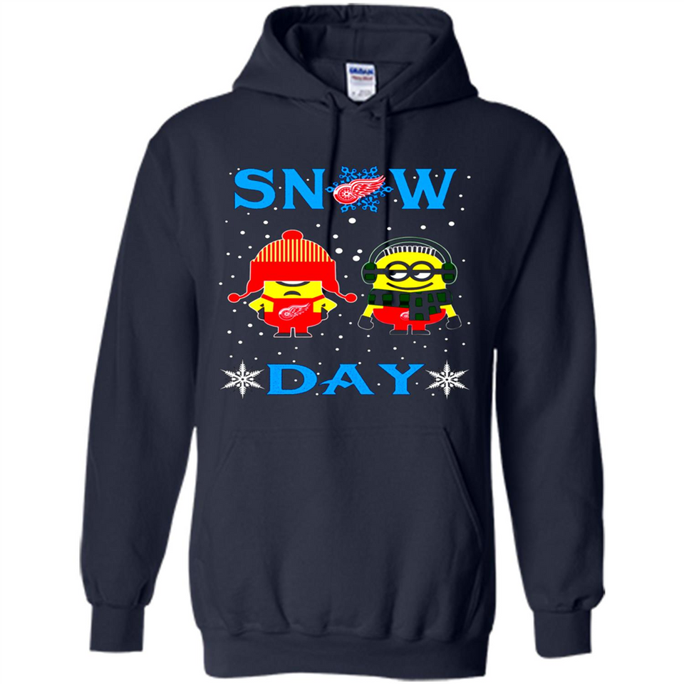 Snow Day Shirt For Detroit Red Wings Vs Minion Fans pingpong