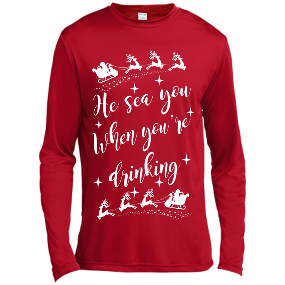 He Sees You When You're Drinking - Canvas Long Sleeve T-Shirt