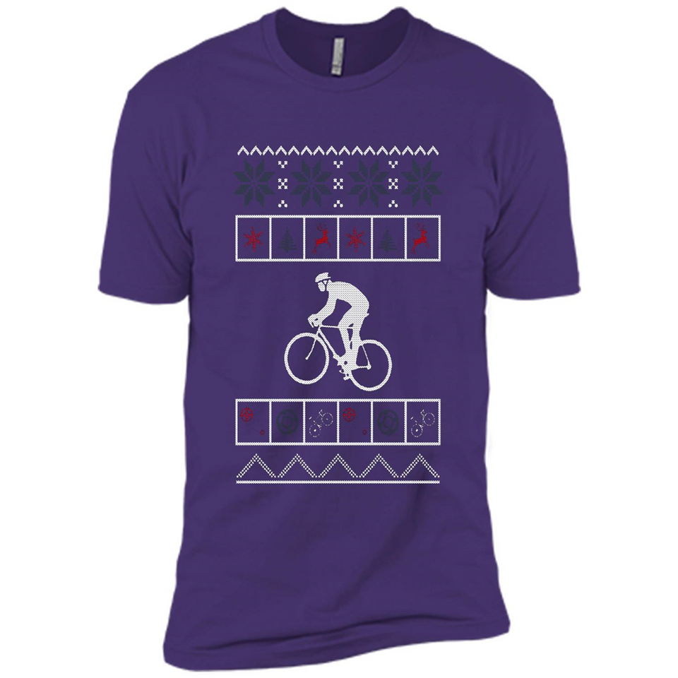Christmas Ugly Sweater Cycling - Ugly Christmas Sweater - Premium Short Sleeve T-Shirt