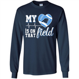 Carolina Panthers Football My Heart is on that Field - Long Sleeve T-Shirt