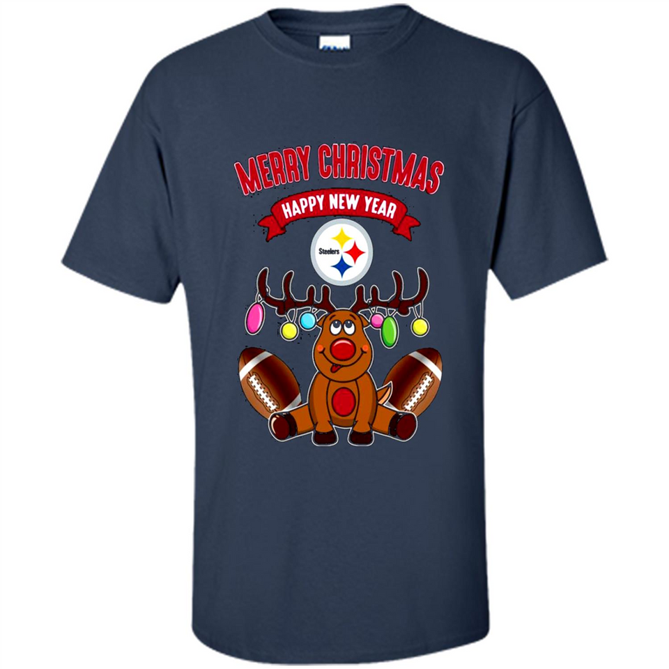 Pittsburgh Steelers NFL Reindeer Funny Merry Christmas And Happy New Year