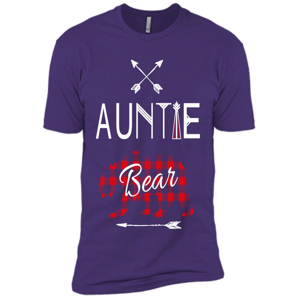 Aunt Shirt Buffalo Plaid Family Camp Bear Tee - Premium Short Sleeve T-Shirt