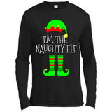 Matching Family Christmas Shirt Funny I'm The Naughty Elf Black mugs PINGPONG - Canvas Long Sleeve T-Shirt