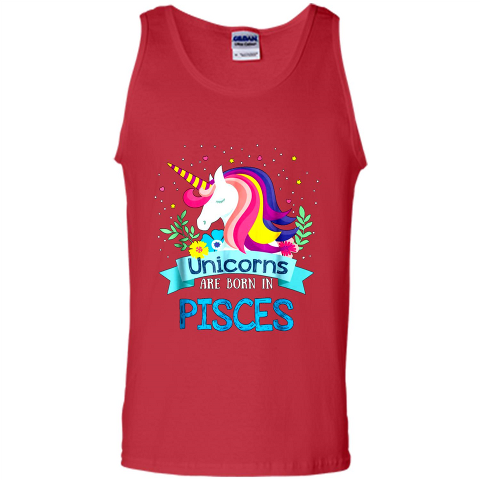 Unicorns are born in Pisces Birthday Rainbow Gift Ladies Custom