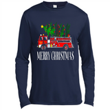 Firetruck Santa Sleigh Merry Christmas Firefighter - Canvas Long Sleeve T-Shirt