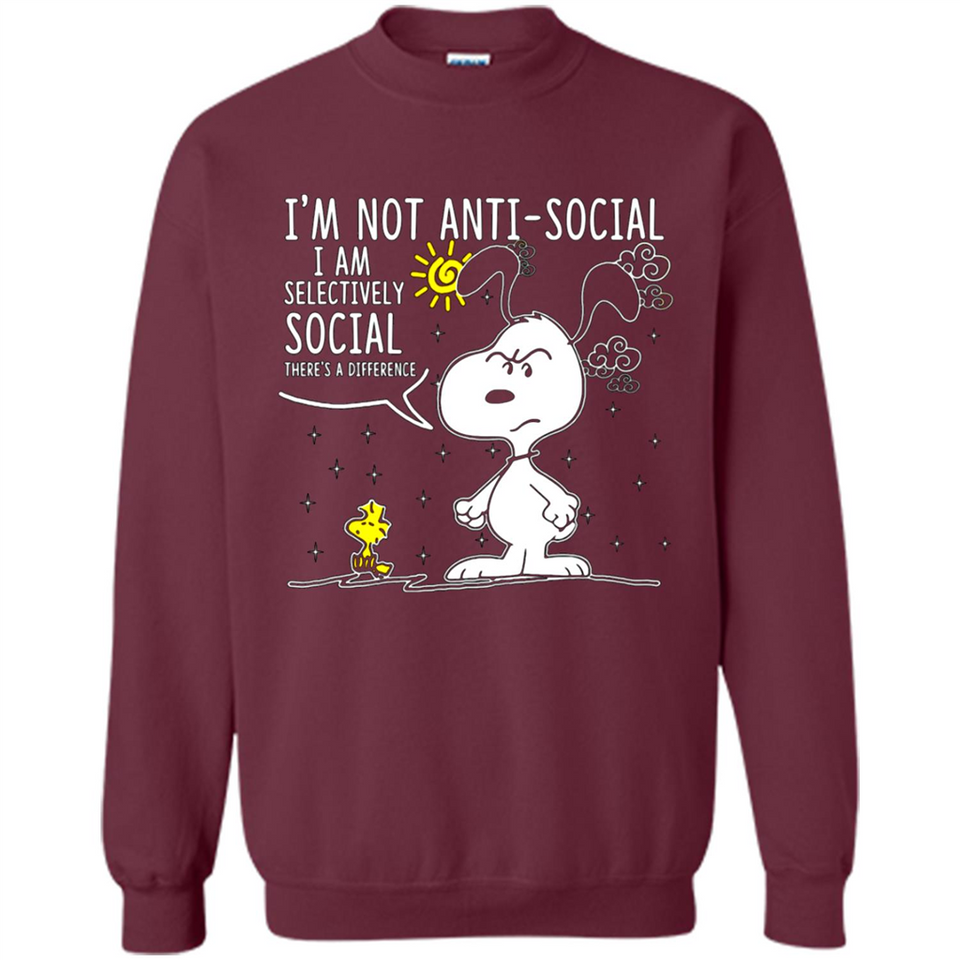Snoopy I'm Not Anti-Social I Am Selectively Social