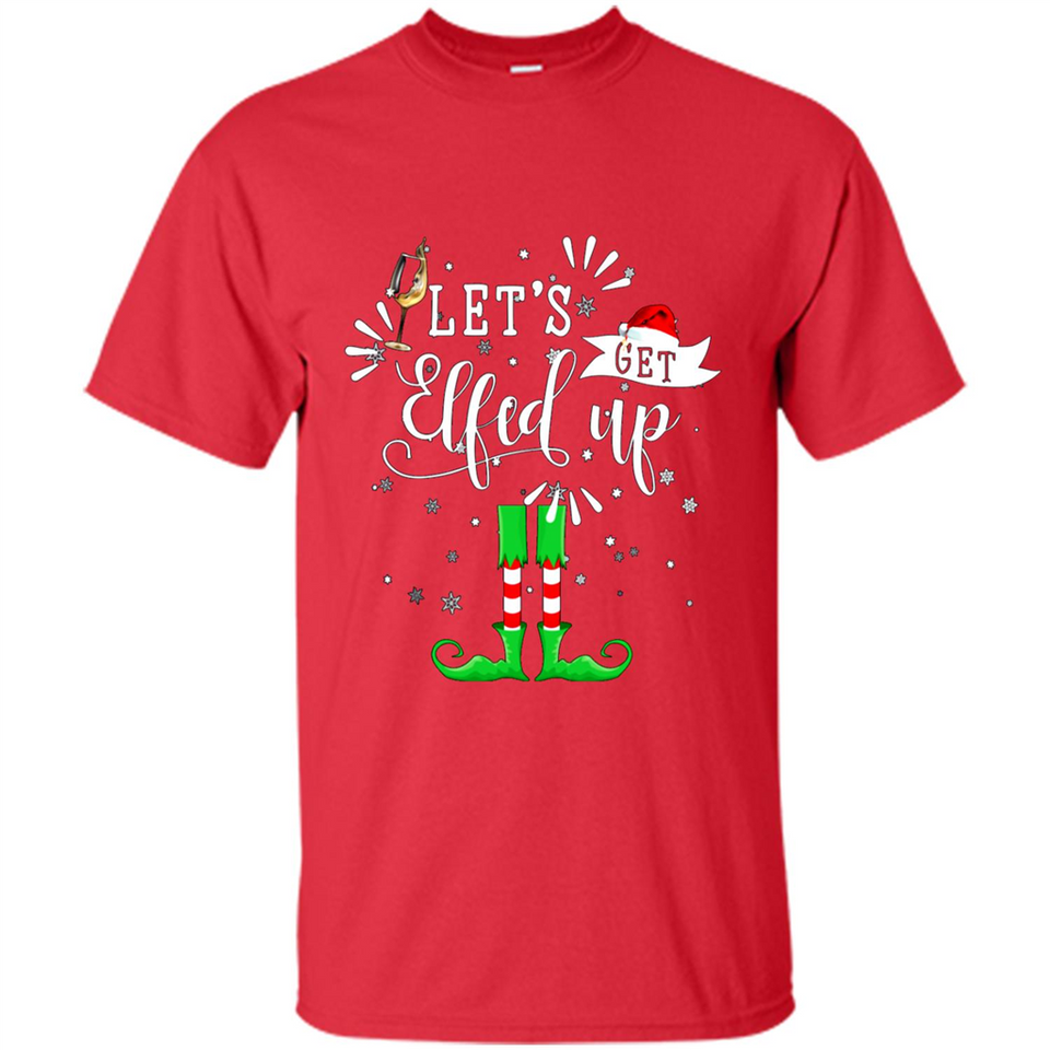 Let's Get Elfed Up Funny Drinking Wine Christmas Elf PINGPONG