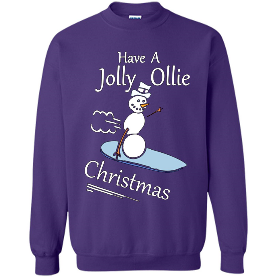 Snowman Snowboarder Tshirt Have Jolly Ollie Christmas