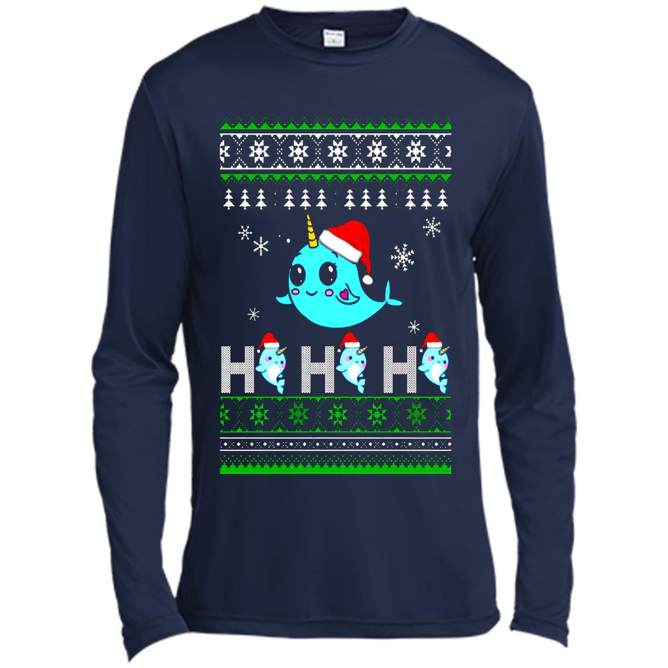 Narwhal christmas sweatshirt hoodie long PINGPONG - Canvas Long Sleeve T-Shirt