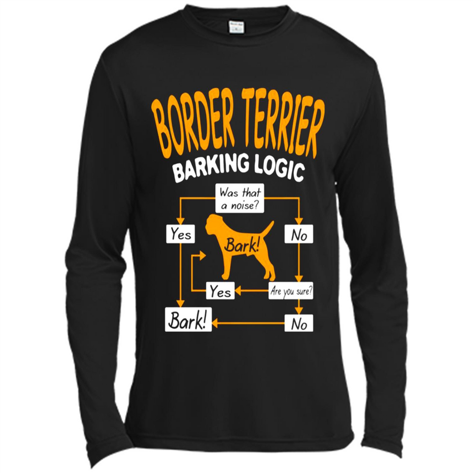 Border Terrier Barking Logic - Canvas Long Sleeve T-Shirt