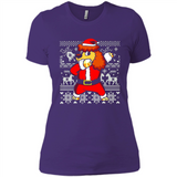 Dabbing Poodle Santa Christmas Holiday Sweatshirt - Ladies' Boyfriend T-Shirt