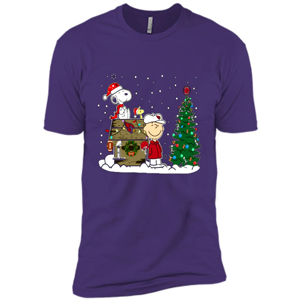 Arizona Cardinals Snoopy The Peanuts Movie Christmas Football Super Bowl pingpong - Premium Short Sleeve T-Shirt